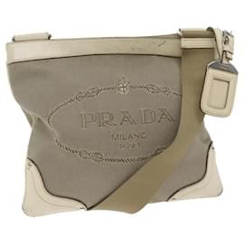 Prada-PRADA Shoulder Bag Canvas Beige Auth 61623-Beige