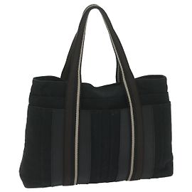 Hermès HERMES Troca Horizontal MM Tote Bag Toile Noir Marron Auth bs10304 Marron Noir