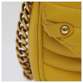 Louis Vuitton-LOUIS VUITTON Bolso con cadena New Wave PM Bolso de hombro Cuero Amarillo LV Auth 60852UNA-Amarillo