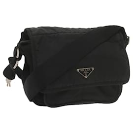Prada-PRADA Shoulder Bag Nylon Black Auth yk9825-Black