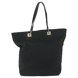 Gucci-Sac cabas en toile GUCCI GG Noir Auth 61656-Noir