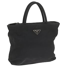 Prada-PRADA Hand Bag Nylon Black Auth 61104-Black