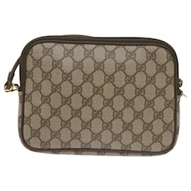 Gucci-GUCCI GG Canvas Shoulder Bag PVC Beige Auth yk9779-Beige