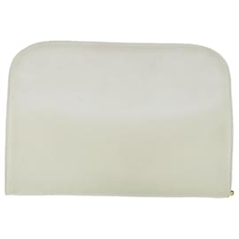 Salvatore Ferragamo-Salvatore Ferragamo Gancini Chain Shoulder Bag Leather White Auth 61465-White