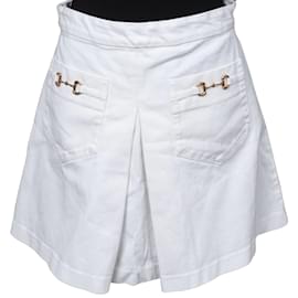 Gucci-Gucci White Horsebit Jeans Skirt (D38 / it46)-White