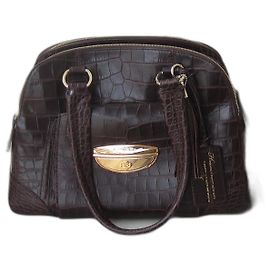 Lancel Adjani Leather Handbag Dark Brown Dark brown