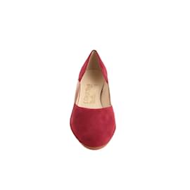 Salvatore Ferragamo-Suede heels-Dark red