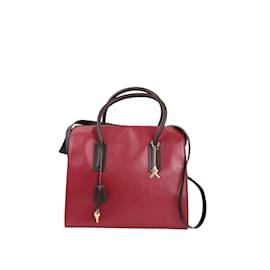 Lancel-Leather Shoulder Bags-Dark red