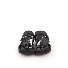 Isabel Marant-Sapatos de sandália de couro-Preto