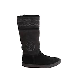 Chanel-Suede boots-Black