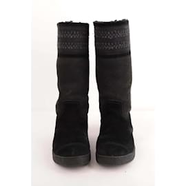Chanel-Suede boots-Black