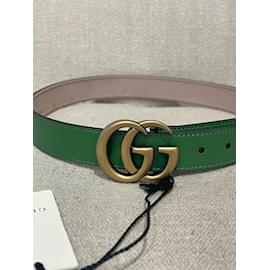 Gucci-GUCCI Gürtel T.Internationales XXS-Leder-Grün
