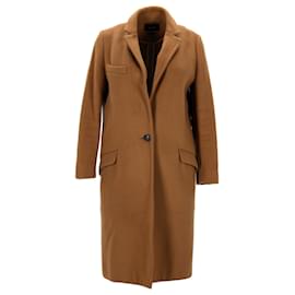 Isabel Marant-Isabel Marant Single-Breasted Coat in Camel Brown Wool-Brown