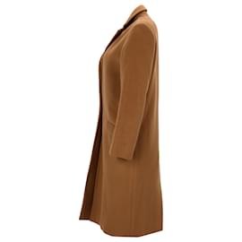 Isabel Marant-Isabel Marant Single-Breasted Coat in Camel Brown Wool-Brown