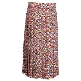 Falda midi plisada con estampado de cachemira de Victoria Beckham en seda multicolor Otro Impresión de pitón