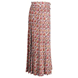Victoria Beckham-Falda midi plisada con estampado de cachemira de Victoria Beckham en seda multicolor-Multicolor