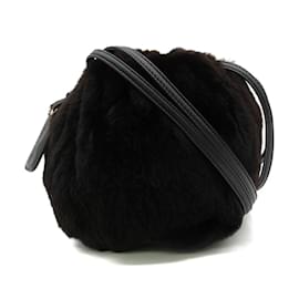Chanel-Fur Bucket Drawstring Bag A13364-Black