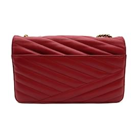 Chanel-Chevron Gabrielle Leather Flap Bag-Red