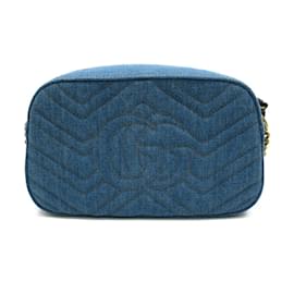 Gucci-Bolsa tiracolo jeans Gucci Marmont 448000-Azul