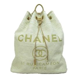 Chanel-Tweed-Deauville-Rucksack-Beige