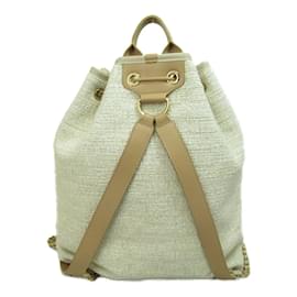 Chanel-Tweed Deauville Backpack-Beige