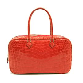Hermès-Embossed Leather Plume 28-Orange