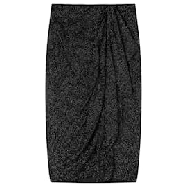 Isabel Marant-Isabel Marant Alyssa sparkling velvet skirt-Black
