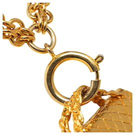 Chanel-Chanel Gold CC Flap Charm Necklace-Dorado