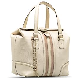 Gucci-Gucci White Leather Treasure Handbag-White
