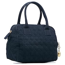 Dior-Dior Blue Cannage Nylon Handbag-Blue