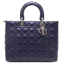 Christian Dior-Dior Lady Dior 7 blue leather-Blue