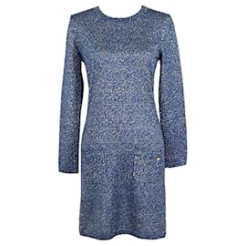 Chanel-Nova Paris / Byzance vestido de caxemira-Azul