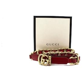 Gucci-Gucci Marmont Cintura Gioiello-Rosso