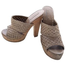 Prada Clogs Beige Exotic Leather 40 Beige
