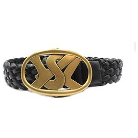 Yves Saint Laurent Saint Laurent Braided Leather Belt Black