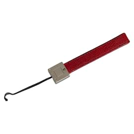 Bulgari-leather logo strap-Red