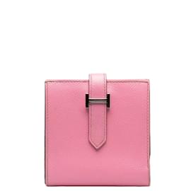 Hermès-Carteira Epsom Bearn-Rosa