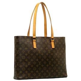 Louis Vuitton-Bolso tote de lona con monograma Luco de Louis Vuitton M51155 en buenas condiciones-Castaño