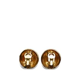 Chanel-Logo Clip On Earrings-Golden