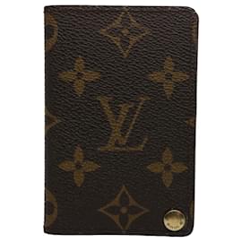 Louis Vuitton-Louis Vuitton Porte carte crédito Pressão-Marrom