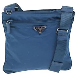 Prada-PRADA Shoulder Bag Nylon Blue Auth 62074-Blue