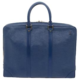 Louis Vuitton-LOUIS VUITTON Epi Porte Documents Voyage Business Bag Blue M54475 Auth bs10755-Blue