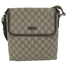 Gucci-GUCCI GG Supreme Shoulder Bag PVC Leather Beige 223666 auth 61785-Beige