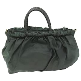 Prada-Prada Hand Bag Nylon 2way Khaki Auth am5403-Khaki