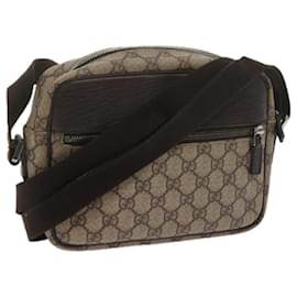 Gucci-GUCCI GG Supreme Shoulder Bag PVC Leather Beige 282315 Auth ki3901-Beige