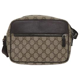 Gucci-GUCCI GG Supreme Shoulder Bag PVC Leather Beige 282315 Auth ki3901-Beige