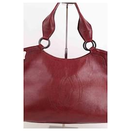 Cartier-Leather Handbag-Dark red