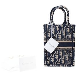 Borsa tote DIOR Book in tela blu navy - 101647 Blu navy