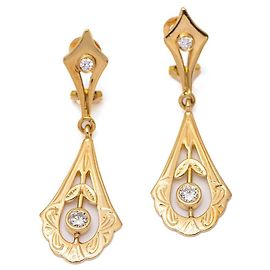Autre Marque Vintage Style Earrings in Yellow Gold Golden