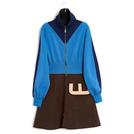 Louis Vuitton-outono 2014 Vestido colorblock Ghesquiere-Multicor